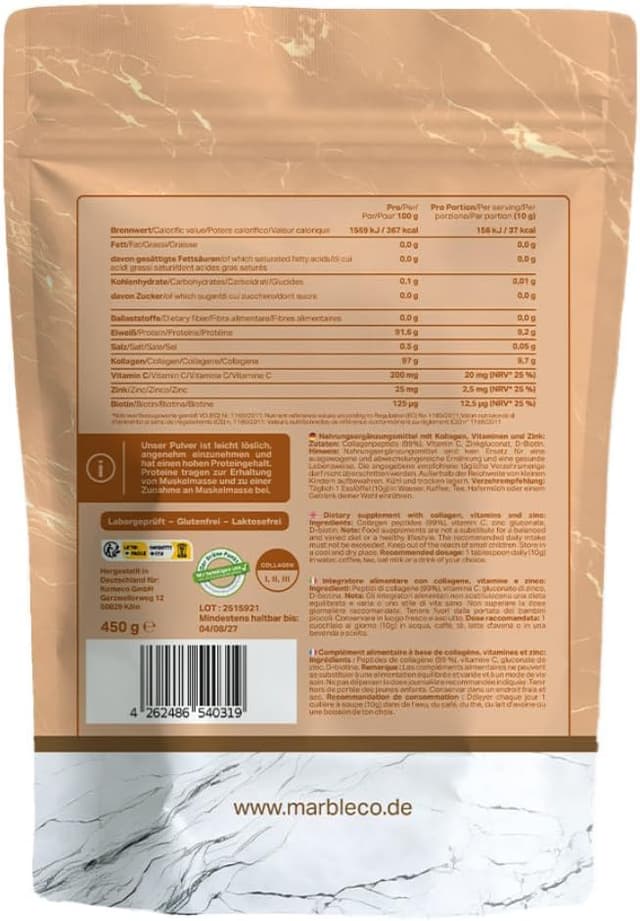 Detalle 2 de Marble Kollagen Pulver PRO 450 g