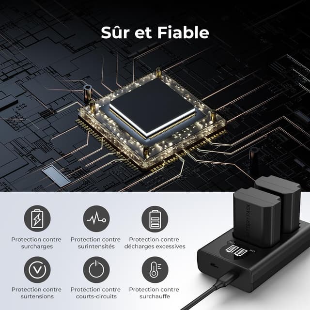 Thumbnail 4 de K&F CONCEPT NP-FZ100 Chargeur double 2 emplacements