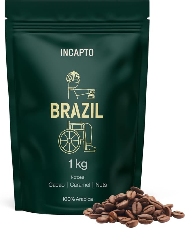 Detalle de Incapto Caffè in grani di specialità 1 kg (Brasile, 100% Arabica) | Tostatura naturale