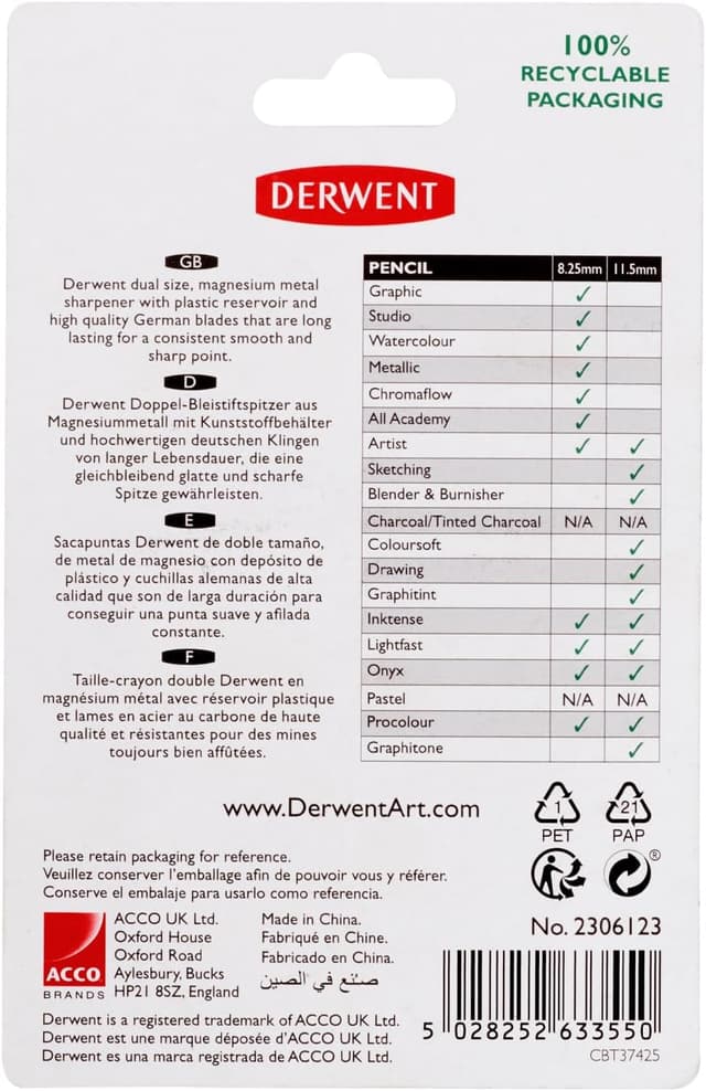 Thumbnail 2 de Derwent Twin Hole Pencil Sharpener 11.5mm