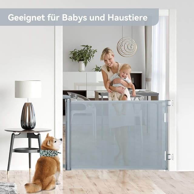 Detalle 2 de Treppenschutzgitter ausziehbar 0-180 cm Grau