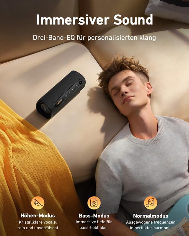 Detalle de StageSound Outdoor Bluetooth Lautsprecher „GoFree 2“ mit 40 W Peak, IP67, RGB & TWS Stereo