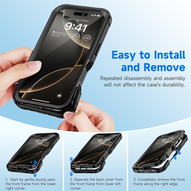 Thumbnail 5 de seacosmo Magnetic iPhone 16 Pro Max Case with MagSafe privacy screen protector (Black)