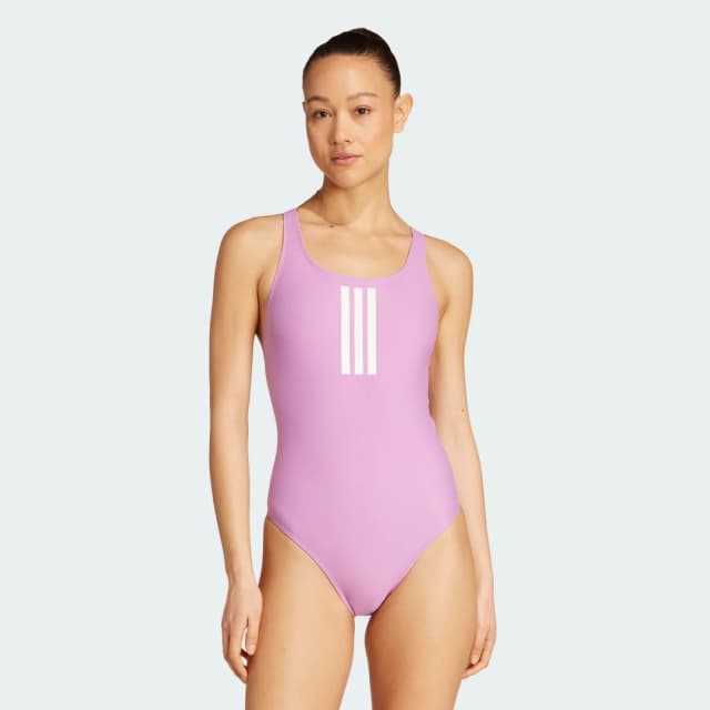 Imagen de Adidas Bañador V-Back 3 bandas violeta 👙 en OfertitasTOP