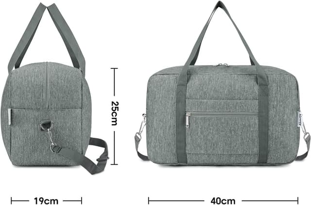 Thumbnail 6 de Narwey T3202 20L Grey Foldable Underseat Travel Duffel Bag (Ryanair cabin size compatible) with Shoulder Strap