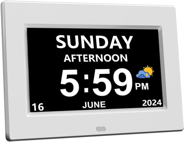 Detalle de CAZOKASI DST Digital Clock 7 inch for dementia 🕰