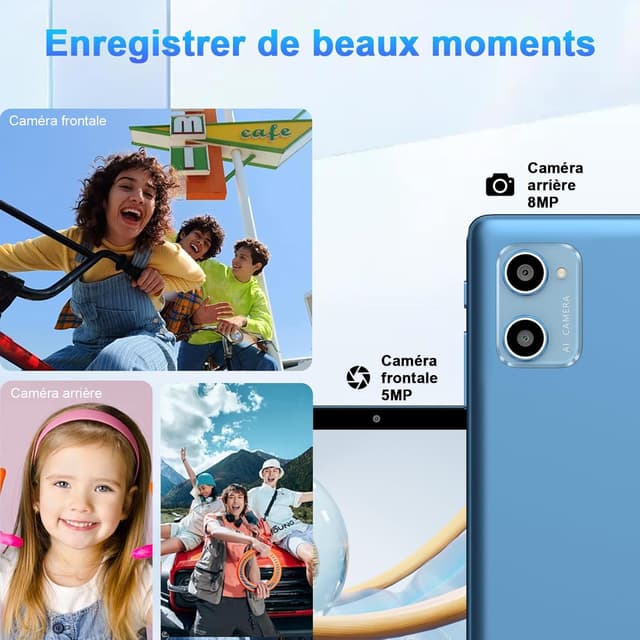 Detalle de Tablette 10 pouces Android 2026 Octa Core 20Go RAM + 128Go ROM (ext. TF) 5G Wi‑Fi FHD avec étui, clavier et souris