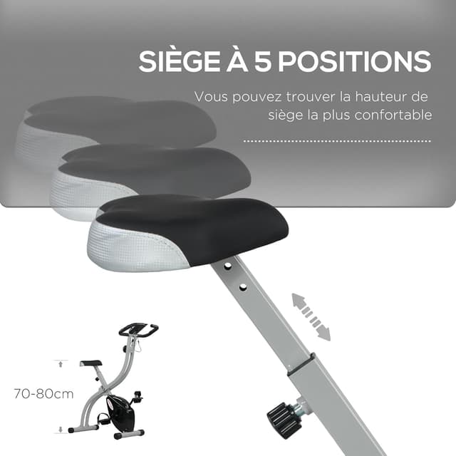 Thumbnail 3 de SPORTNOW Vélo d'appartement pliant 8 niveaux résistance