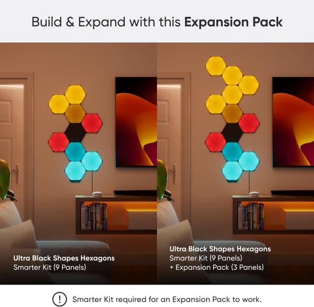 Thumbnail 1 de Nanoleaf Shapes Hexágonos Ultra Black, Multicolor - Paquete de 3 🌈