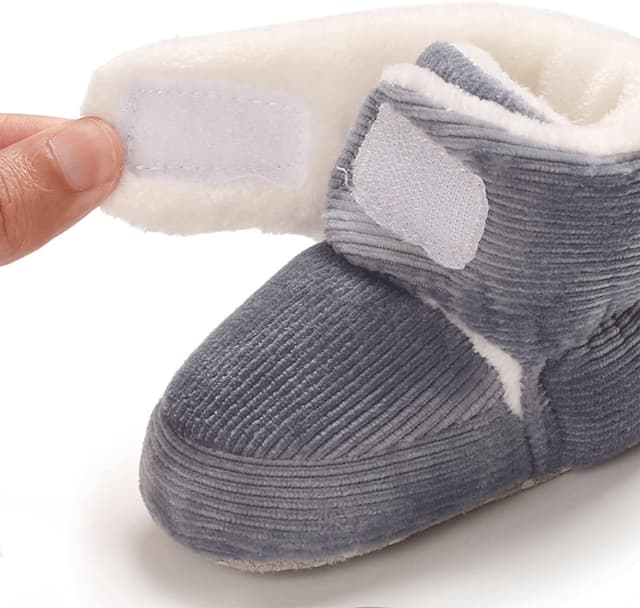 Detalle de Outfit Spring Baby Winter Warm Fleece Bootie (Newborn) – Non-Slip Soft Sole Prewalker Shoes