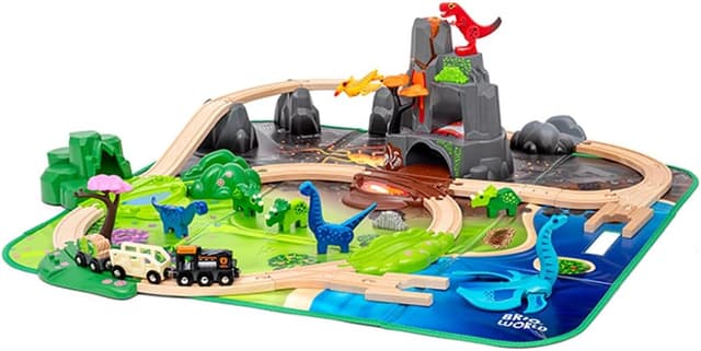 Detalle de BRIO World Deluxe Dinosaur Train Railway Playset (45-piece, age 3+)