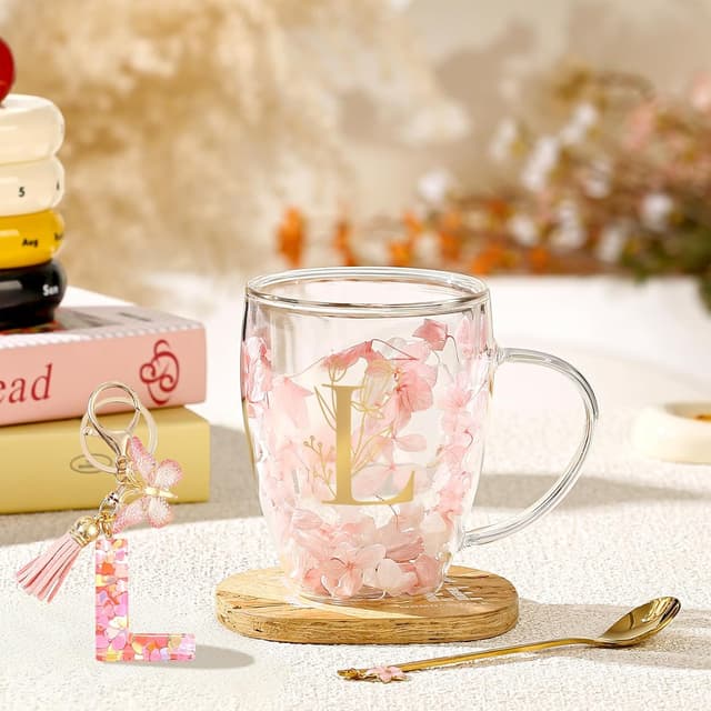 Thumbnail 3 de Glass Floral Double‑Walled Mug 280ml