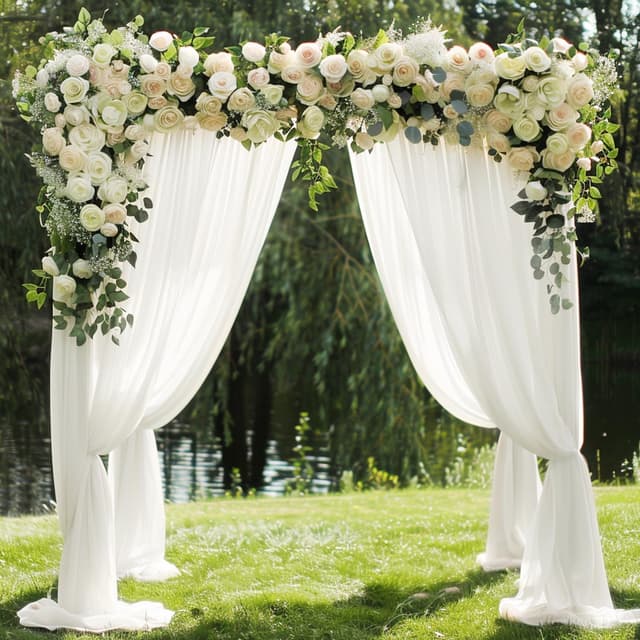 Thumbnail 6 de Wokceer Wedding Arch Draping Fabric 28.7" x 20FT Ivory 📸