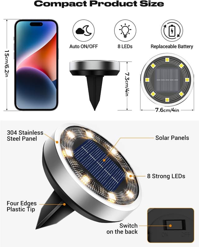 Thumbnail 6 de btfarm Solar Lights Outdoor Garden 6-pack, warm white 🌳