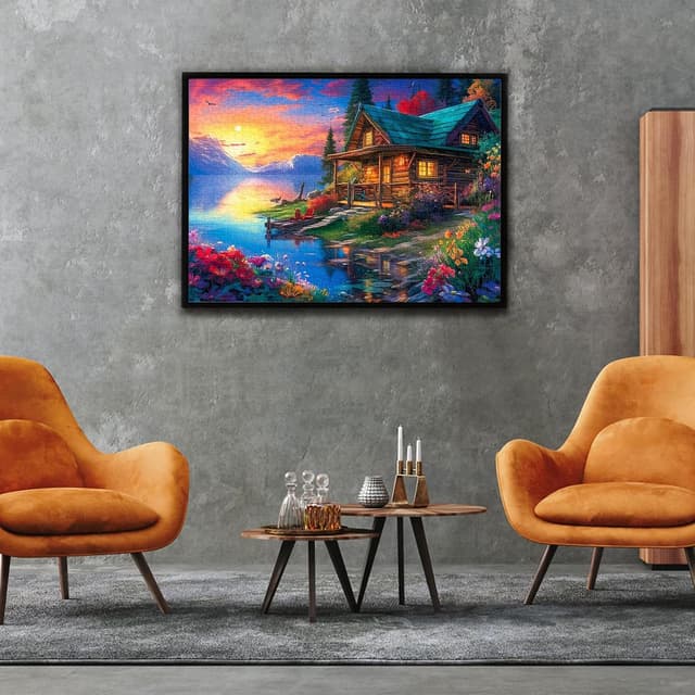 Thumbnail 6 de Puzzle 1000 Teile „Lakeside Chalet“ – herausforderndes Erwachsene-Puzzle für Familien & als Geschenk