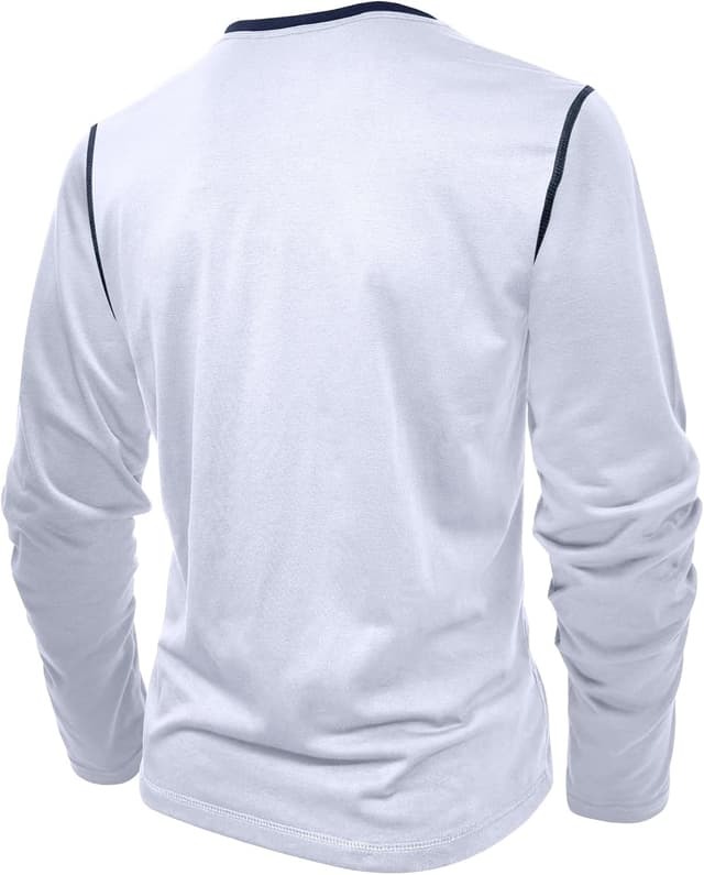 Detalle de Rodawu Henley-Shirt Herren Langarmshirt mit V-Ausschnitt und Brusttasche