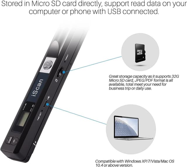 Detalle 2 de Scanner per documenti portatile 900 dpi