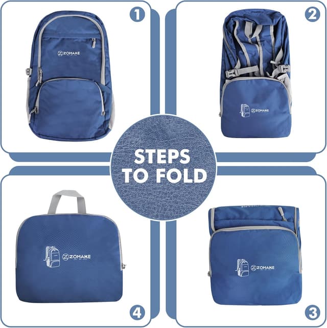 Detalle de ZOMAKE Lightweight Foldable Backpack 30L packable rucksack
