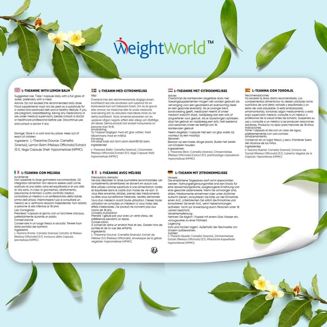 Thumbnail 5 de L Theanine 500mg con Toronjil 🌿 - 180 Cápsulas Veganas