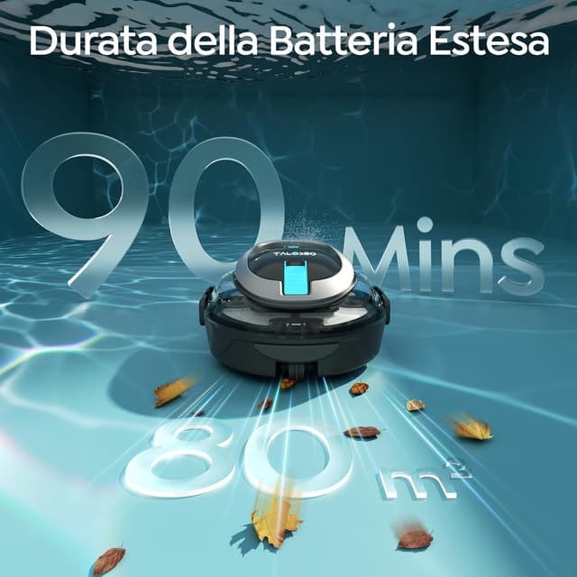 Detalle 2 de (2026 nuovo) TALOSBO S2 robot piscina senza fili con doppia filtrazione e doppio motore, fino a 80 m²