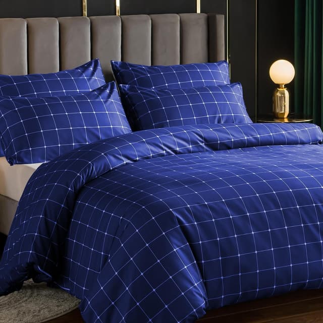 Detalle de Lazzaro Double Duvet Set Premium Brushed Microfibre (Double) with Reversible Cover & Pillowcases