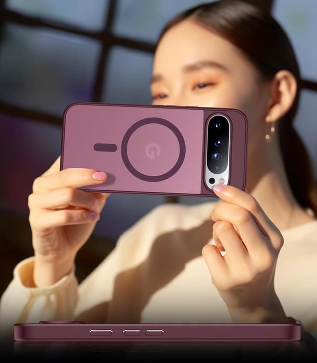 Thumbnail 6 de SPIDERCASE Magnetic Case for Google Pixel 10 / Pixel 10 Pro (Wine Red) — Slim, Translucent Matte Drop Protection