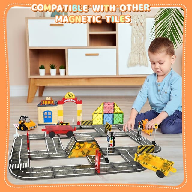 Detalle 2 de Magnet A Magnetic Tiles Road Set for Kids 🎲