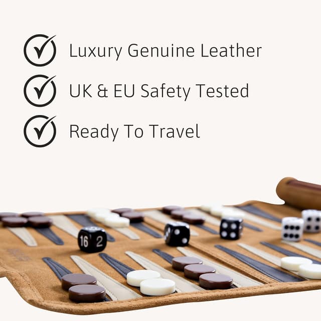 Detalle 2 de Jaques of London Roll Up Travel Backgammon set 🎲
