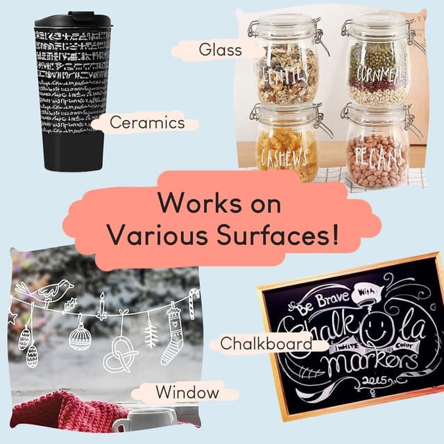 Detalle 2 de Stationery Island Chalk Pens D30 3mm Fine Bullet Nib (Pack of 4) – White dry-wipe chalk markers