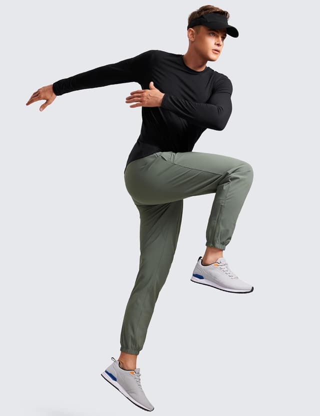 Detalle de CRZ YOGA Jogging léger homme avec séchage rapide, poches zippées – sauge grise (M)