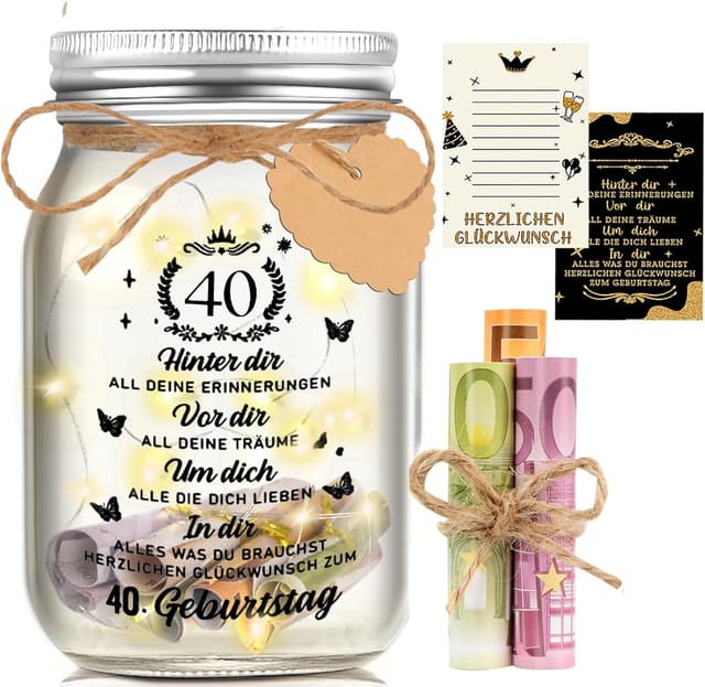 Detalle de Johiux LED Flaschenlicht Geburtstags 40