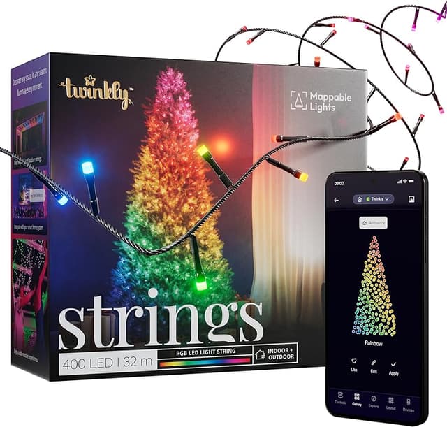 Detalle de SMART STRINGS 400 LED 32m luces para árbol de Navidad 🎄