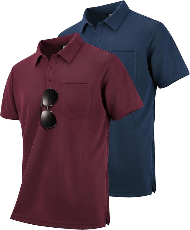 Detalle de SwissWell 2 pezzi polo uomo manica corta traspirante per golf e tennis