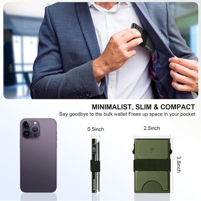Thumbnail 6 de TOYFID Slim Wallet Men metal card holder RFID