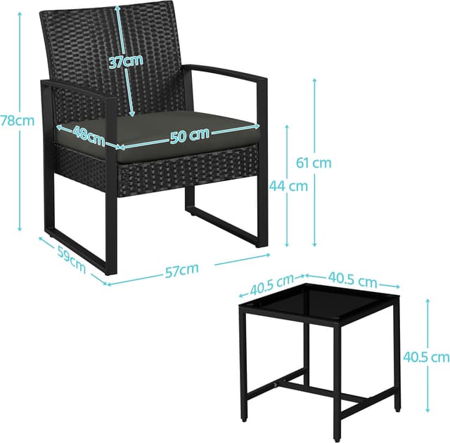 Detalle 2 de Yaheetech Conjunto Exterior Mesa y Sillas