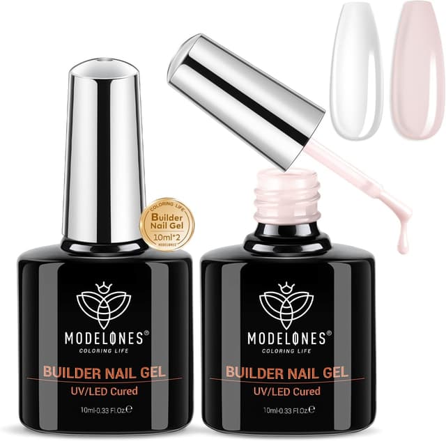 Detalle de Modelones Gel Construction Ongle UV 8 en One Builder Gel (2 pcs) — gel UV/LED pour base, renforcement et réparation