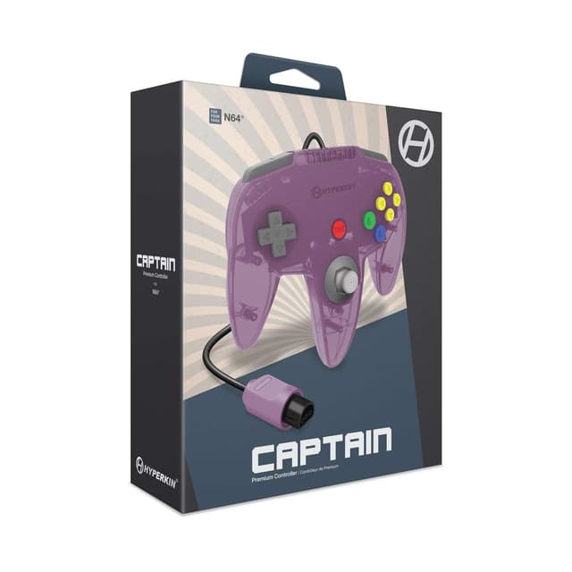 Detalle 2 de Hyperkin Captain Premium Wired Controller for Nintendo 64 (Amethyst Purple) — Ergonomic 10 ft Cable