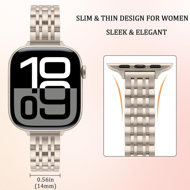 Detalle de Anlinser metal Apple Watch strap 14 mm