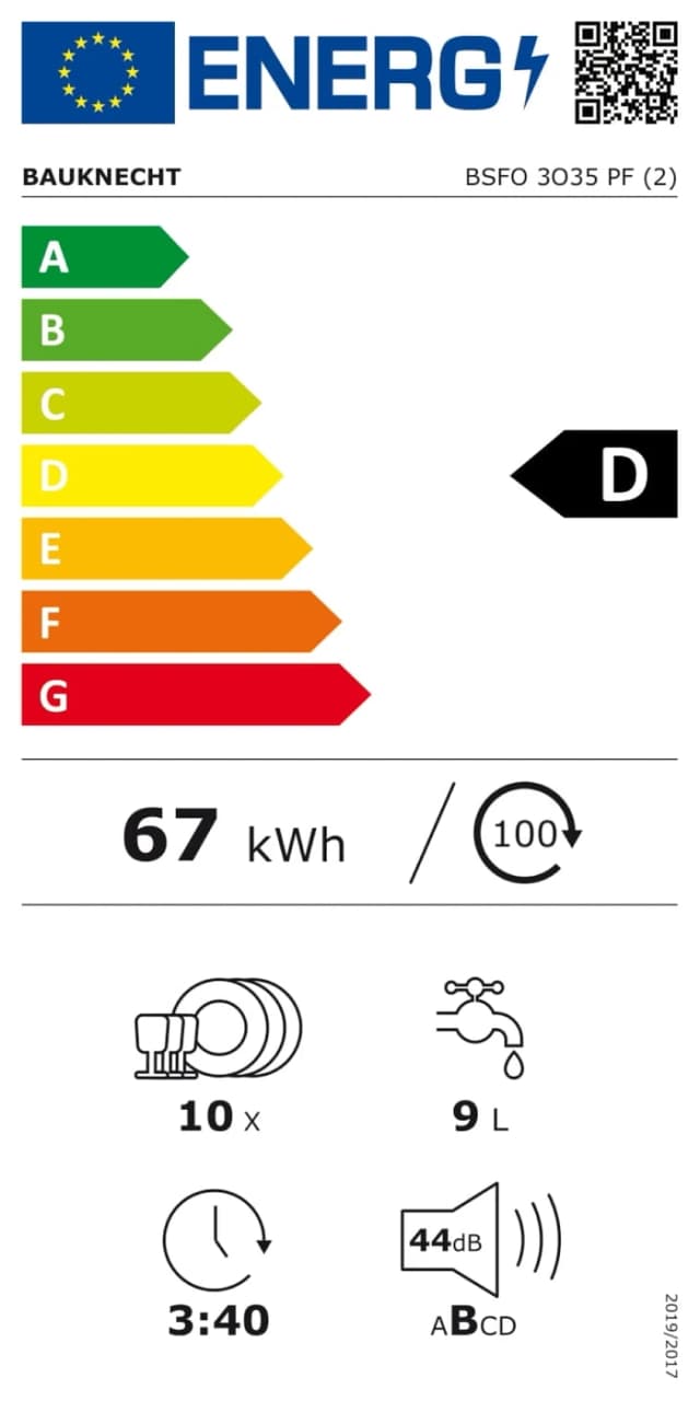 Detalle 2 de Bauknecht BSFO 3O35 PF – 44 dB Geschirrspüler