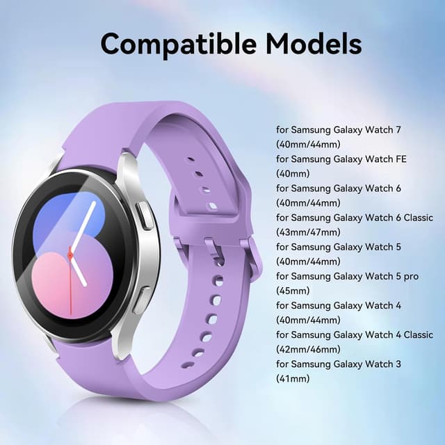 Detalle de 10PCS soft silicone watch strap set for Samsung Galaxy Watch (20mm) – Large (180–220mm) replacement bands