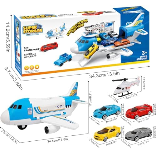 Thumbnail 6 de M Zimoon Aviones de Juguete ✈️ con Coches y Helicóptero