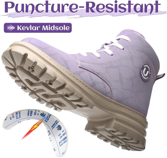 Detalle de NBOFIEHY Bottes de sécurité femme antidérapantes et imperméables avec embout en acier