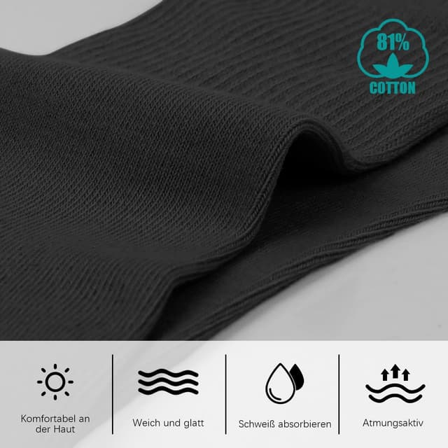 Detalle 2 de Socken Herren Damen Sportsocken 4 Paar Baumwolle