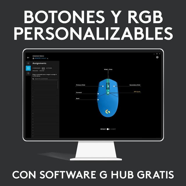 Thumbnail 9 de Logitech G203 LIGHTSYNC Ratón Gaming RGB, 8,000 DPI, Azul 🖱