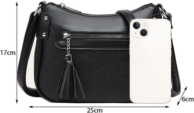 Detalle 2 de Schultertasche für Frauen: Kleine Umhängetasche & Crossbody mit verstellbarem, abnehmbarem Gurt