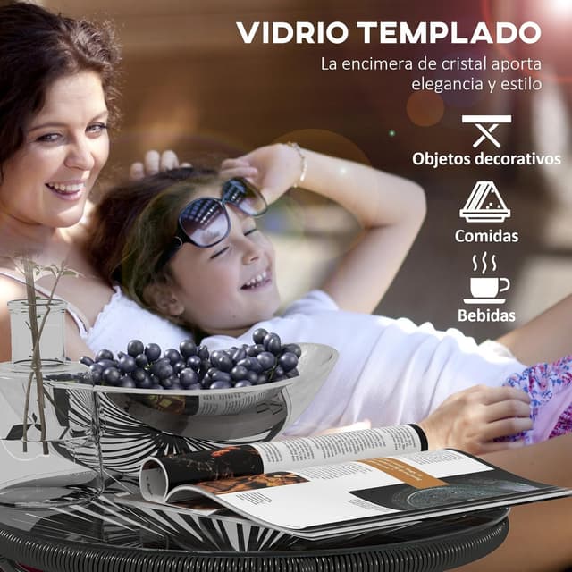 Detalle 2 de Outsunny Mesa de Ratán Ø50 cm