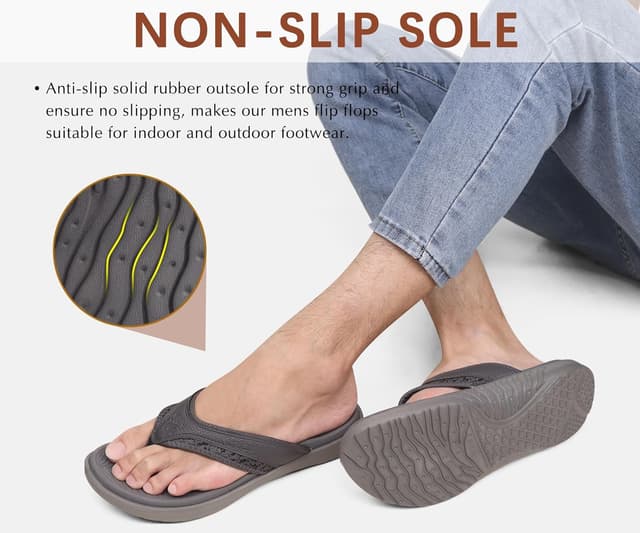 Thumbnail 4 de KuaiLu Men's Flip Flops with Arch Support 6.5-12