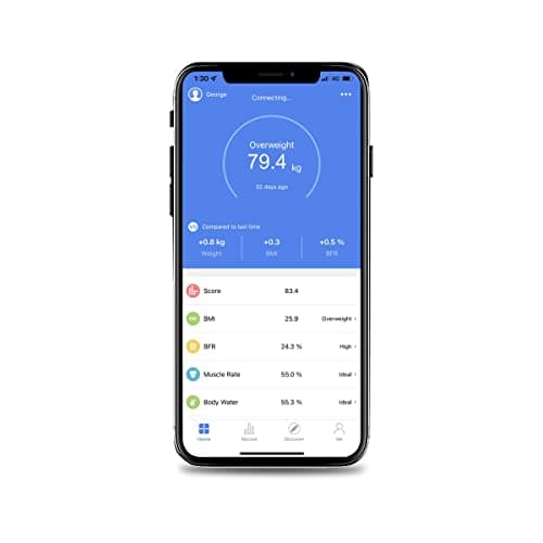 Thumbnail 7 de HomeFashion HFitness báscula digital de baño con app y análisis corporal (19 indicadores), negra