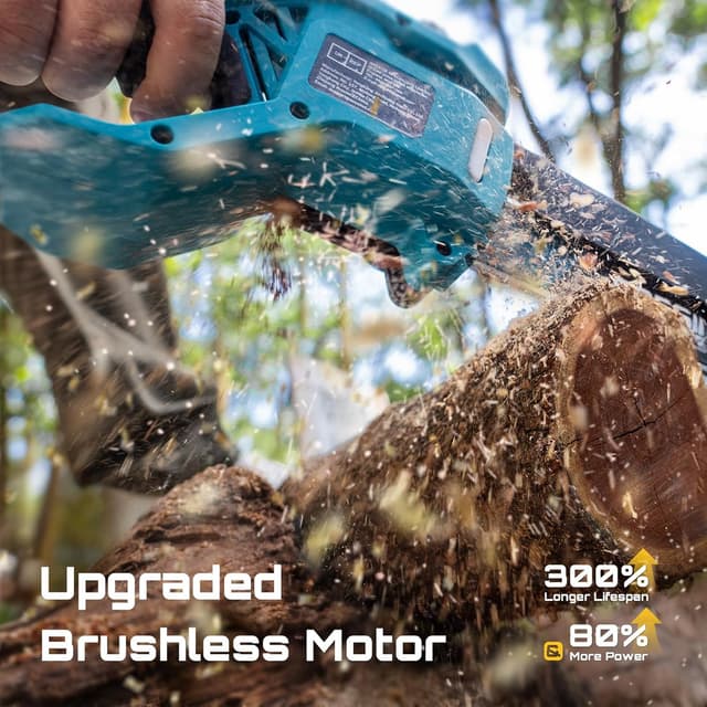 Detalle 2 de Seesii Mini Cordless Chainsaw M8 Boost (8 inch & 6 inch) with 2 x 3000mAh batteries