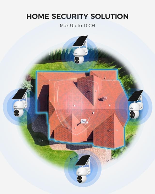 Detalle 1 de Hiseeu Solar Camera 4MP Wireless Outdoor